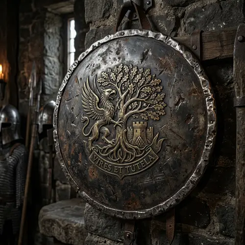 Ancient Shield Logo Design - Symbol of Strength and Protection