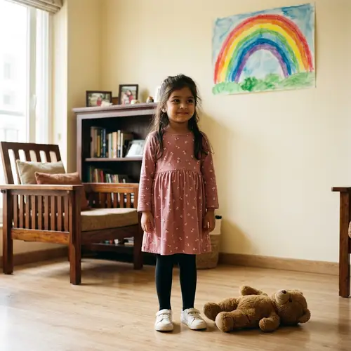 Adorable Little Girl in Black Pantyhose