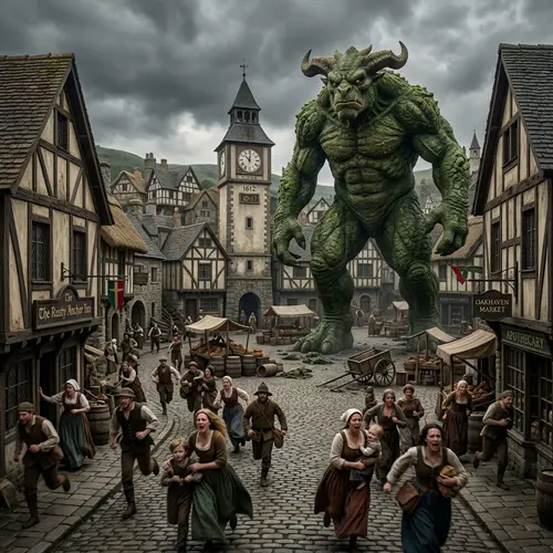 Giant Mythical Creature Invades Quaint Town