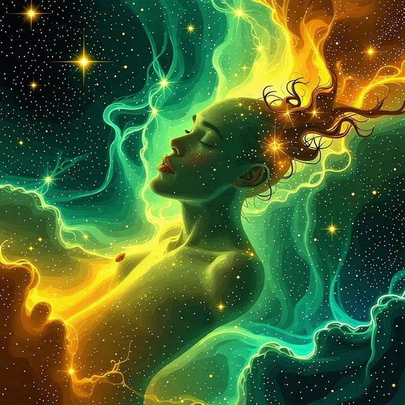 Cosmic Human Floating in Deep Space - Stars & Nebulae Cosmic Human Floating in Deep Space - Stars & Nebulae