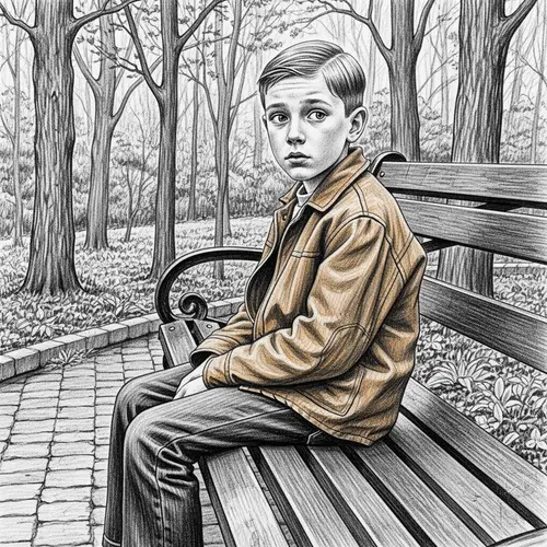 Alone Boy Pencil Art - Captivating Illustrations