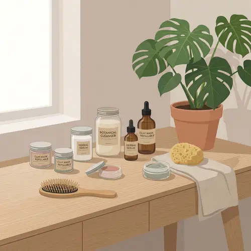 Sustainable Beauty Concept: Eco-Friendly Skincare & Natural Ingredients