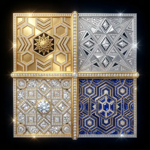 Deluxe Grid: Gold, Silver, Diamonds & Sapphires