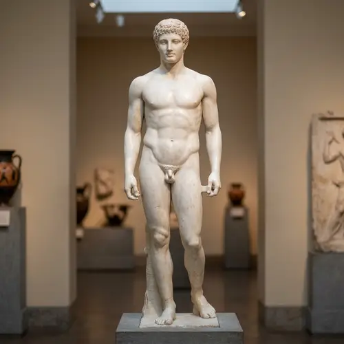 Ancient Greek Style Young Man Sculpture