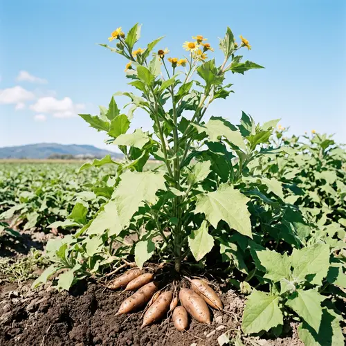 Iconic Yacon Plant: Vivid Scene with Yacon Fruit and Lush Greenery