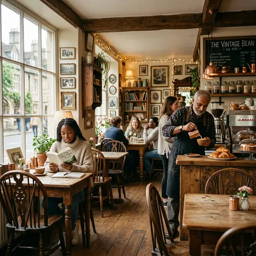 Cozy Vintage Cafe: A Step Back in Time