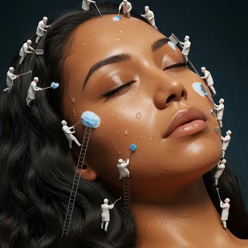 Hyperrealistic 8K Illustration of Miniature Medical Cleaners