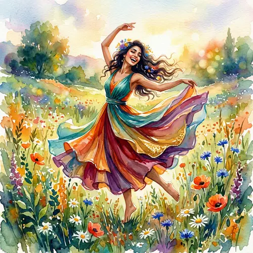 Graceful Dance in a Sunlit Meadow