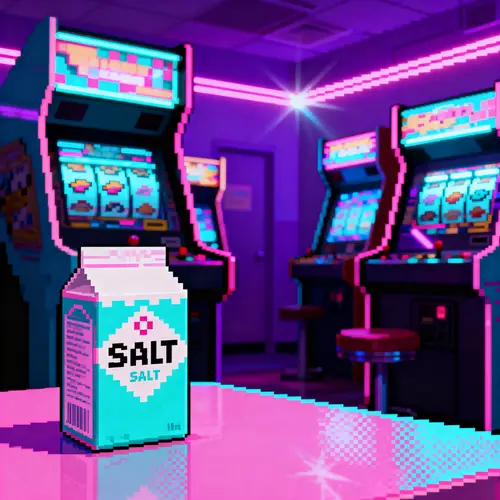 Retro Wave 8-Bit Art: Salt Pack & Arcade Background