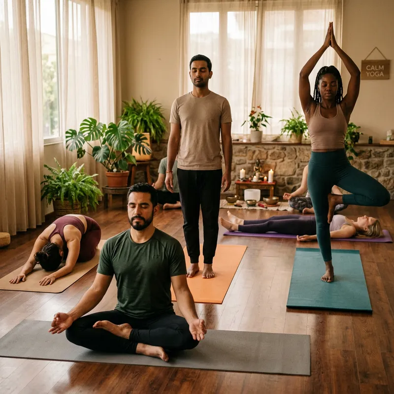 Tranquil Yoga Class: Meditation & Diverse Poses