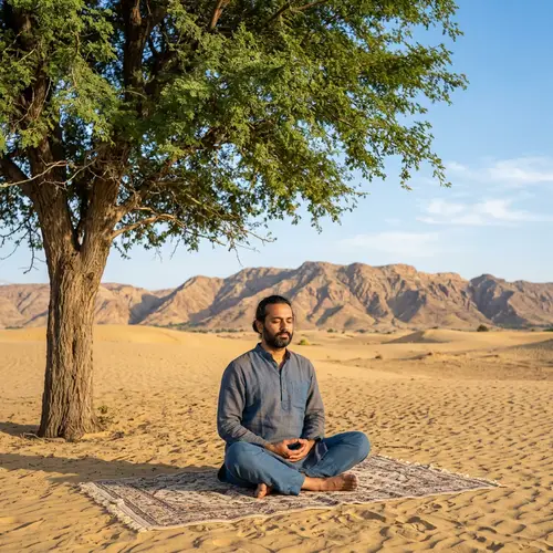 Serene Desert Meditation: Tranquility Amidst Nature's Beauty