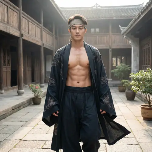 Handsome Traditional Chinese Man in Ancient Attire