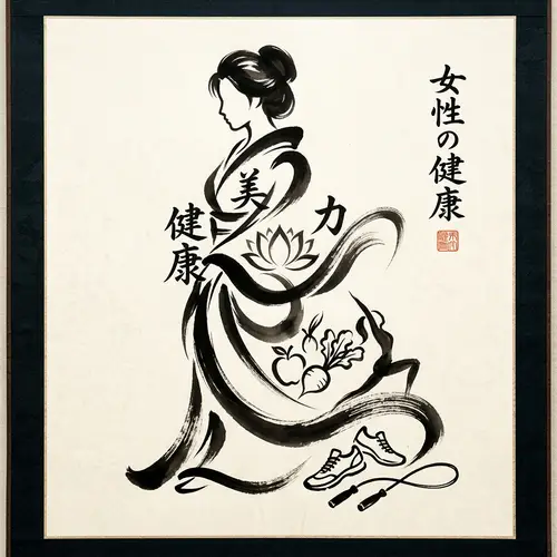 Japanese Calligraphy Artwork Celebrating Women's Health