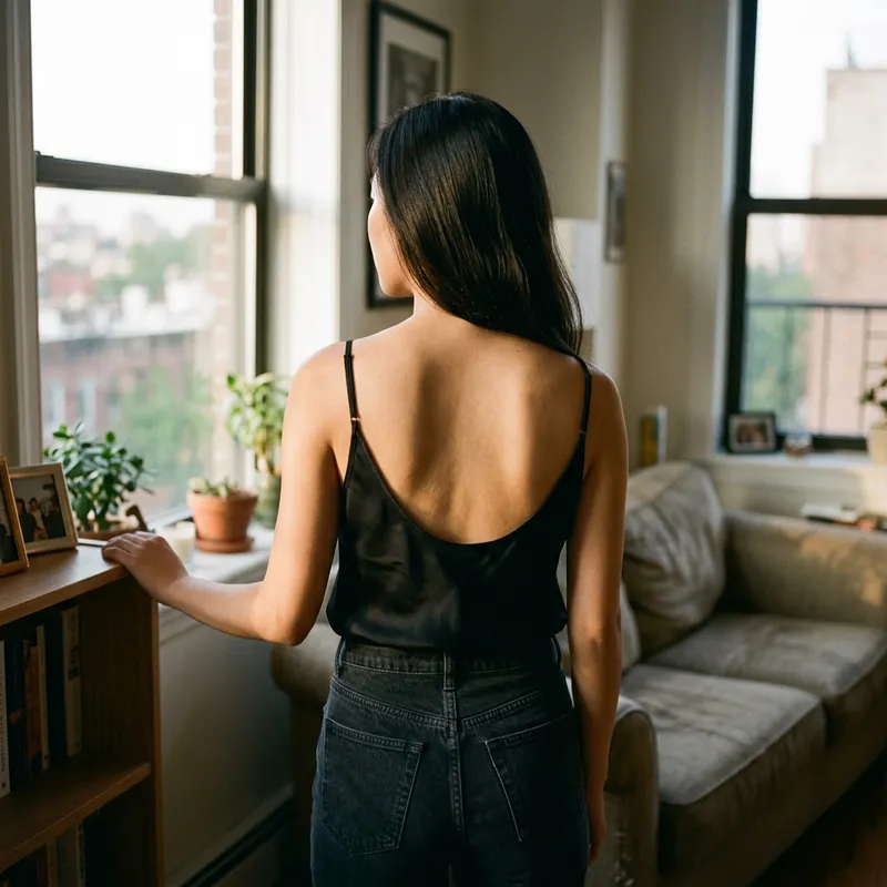 Sensual Back View of an East Asian Woman