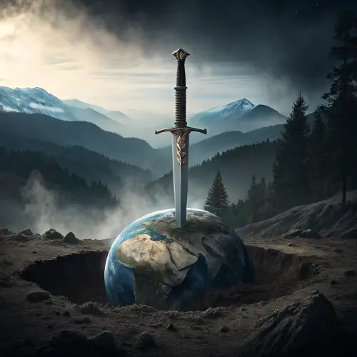The Earth's Emergence from a Sword's Insertion