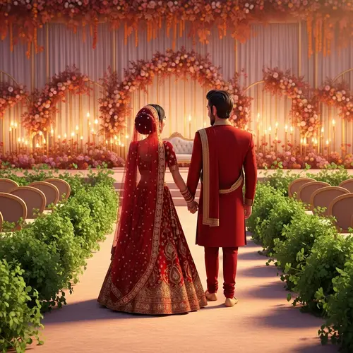 Magical Indian Wedding: Disney Pixar Inspired Art