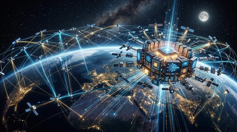 Futuristic Earth: Satellites & AI in Space