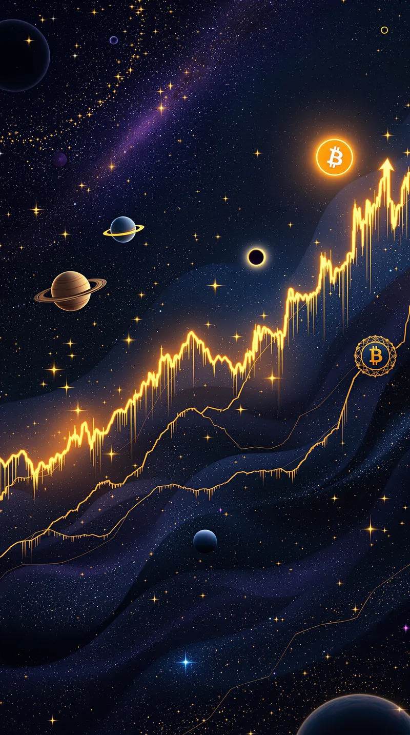Elegant Cosmic Cryptocurrency Visualization