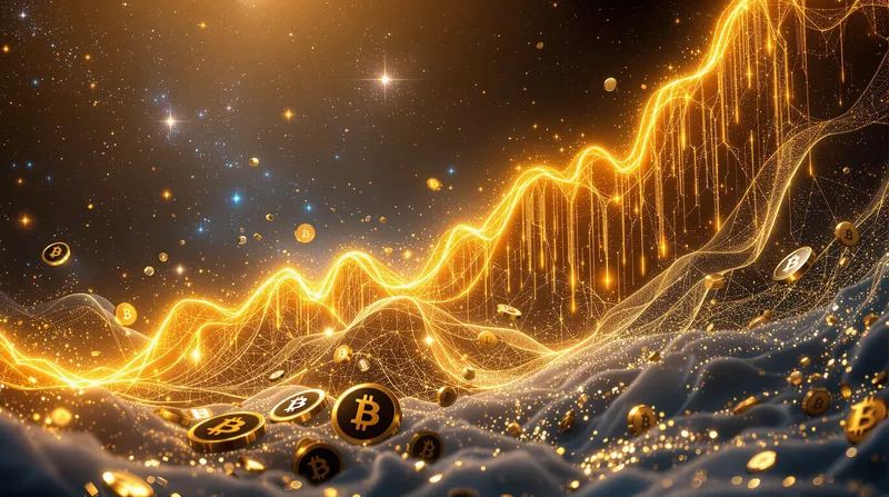 Bitcoin Market Volatility: 3D Visual Concept Art Bitcoin Market Volatility: 3D Visual Concept Art