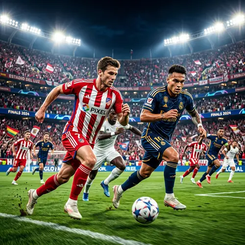 Intense Soccer Players Clash in Grand Stadium | Tournament Poster