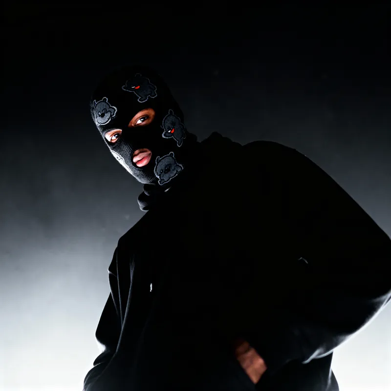 Masked UK Drill Rapper in Dark Style Art