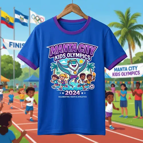 Manta City Kids Olympics Shirt - Blue & Purple