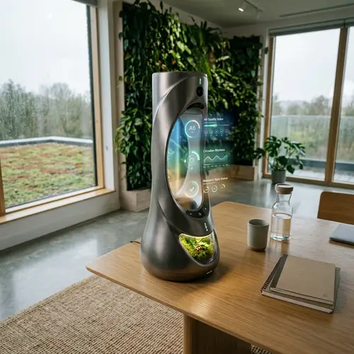 Futuristic Eco-Tech Gadget for Health & Environment Monitoring | Innovative Design