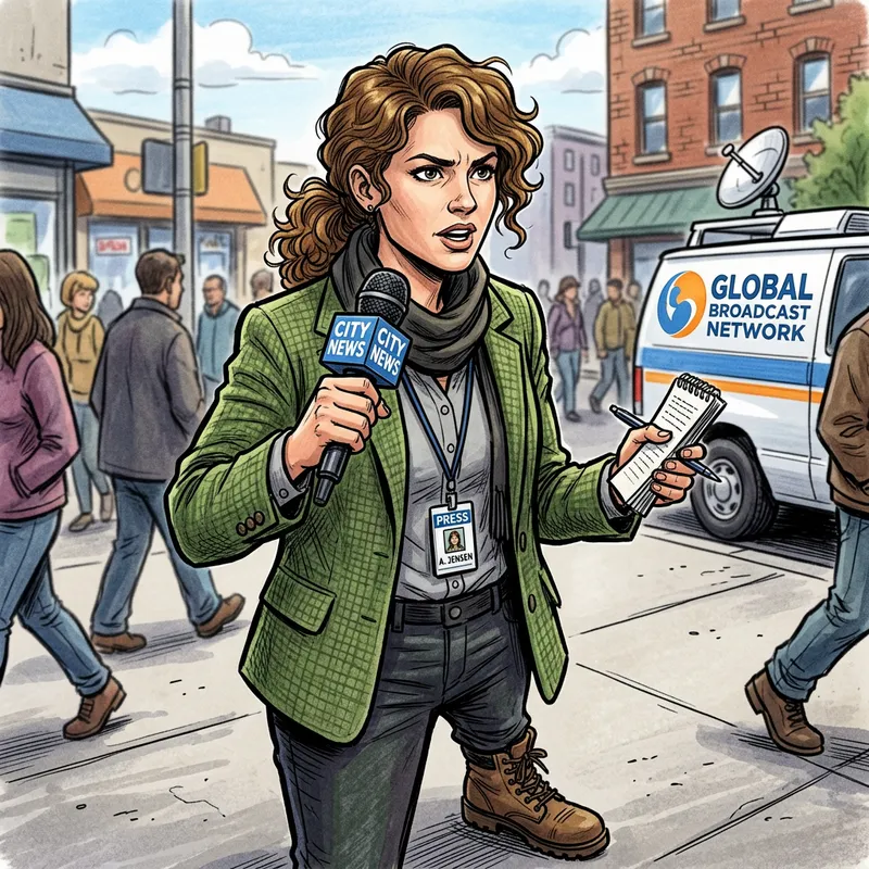 Illustration of a Female Reporter