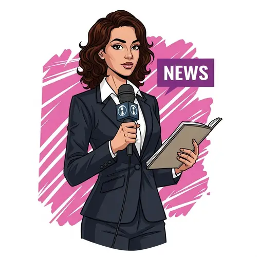Illustration of a Female Reporter
