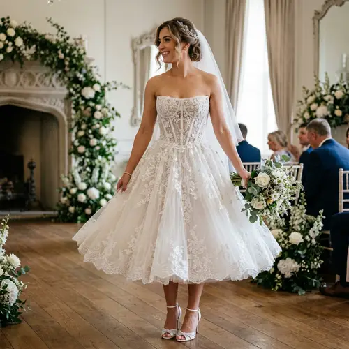 Elegant Strapless Short Wedding Dress