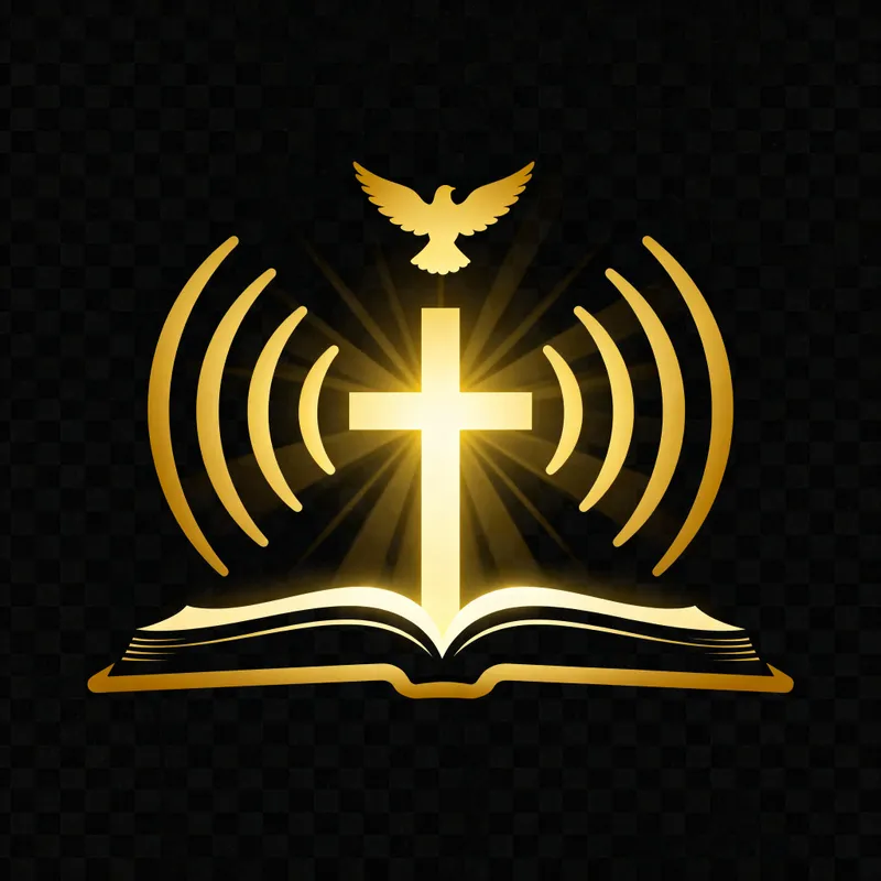 Minimalist Bible Logo Design with Sound Waves