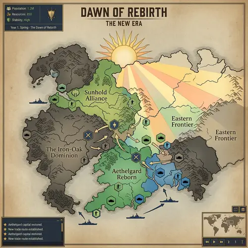 The Dawn of Rebirth: Grand Strategy Video Game Imagery