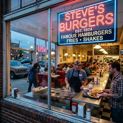 Hyperrealistic American Hamburger Establishment