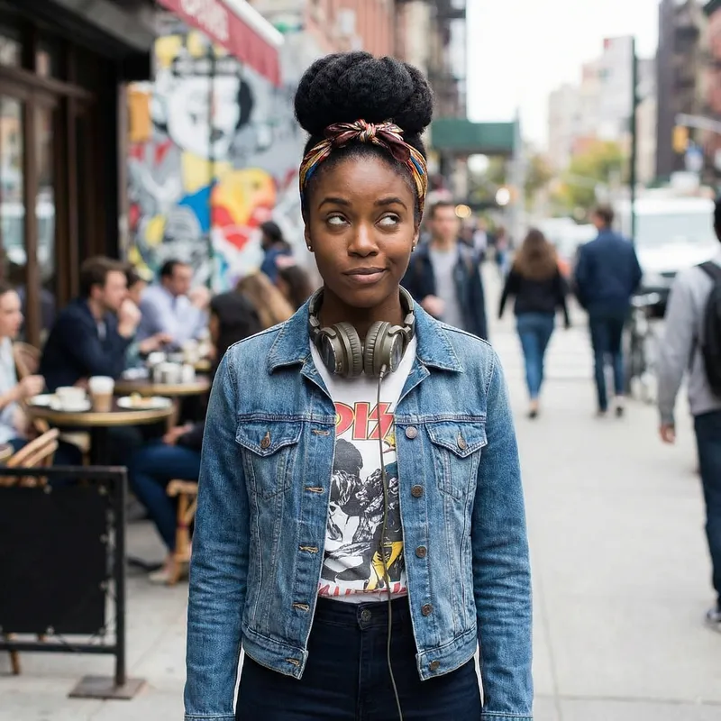 Stylish Woman in Casual Clothes with Headphones | Modern Look