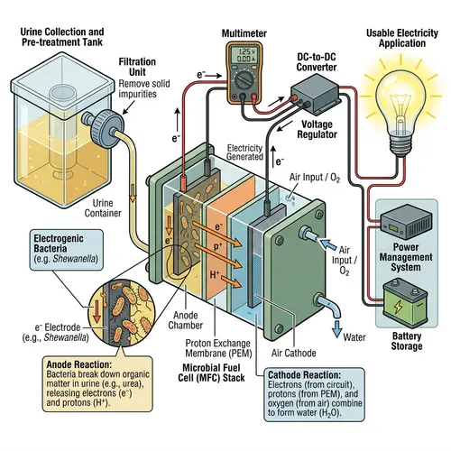 Electricity Generation from Urine: Process and Transformation Stages