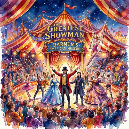 Colorful Watercolor Painting Inspired by The Greatest Showman