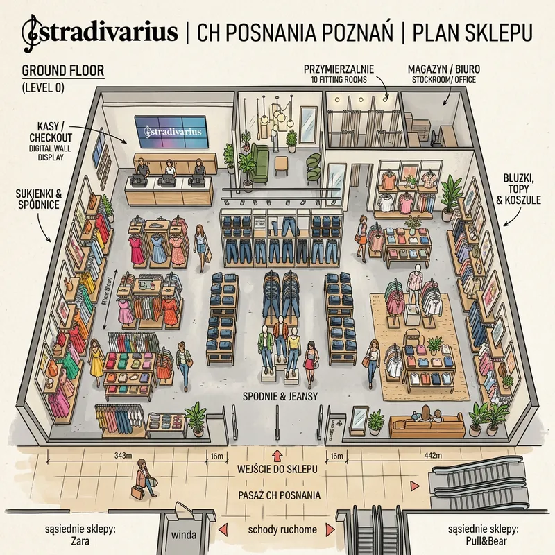 Explore Stradivarius Store Layout at Posnania Mall in Poznan, Poland