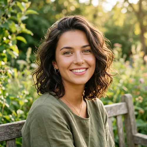 Brunette with Moderately Short Wavy Hair