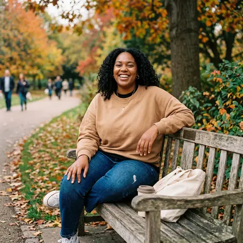 Young Woman with Black Hair and Brown Skin | Stylish Outfit