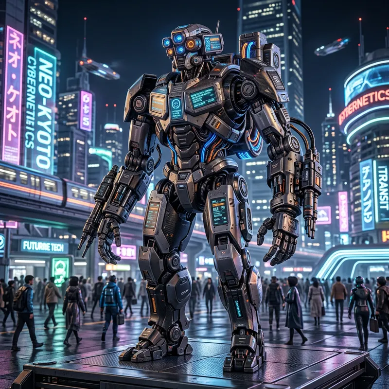 Futuristic Robot Standing Tall Futuristic Robot Standing Tall