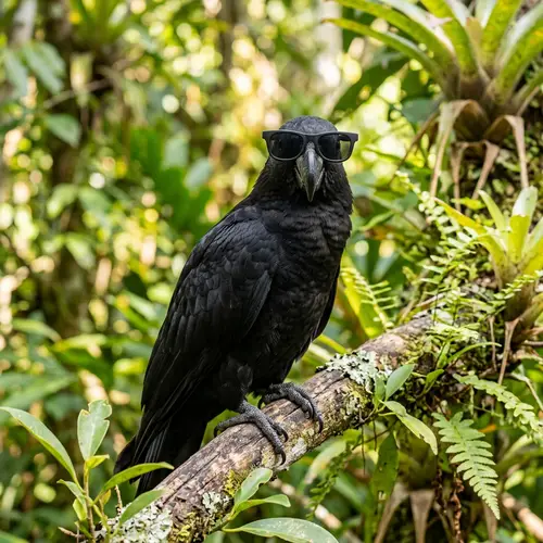 Black Parrot with Sunglasses - Stunning Images