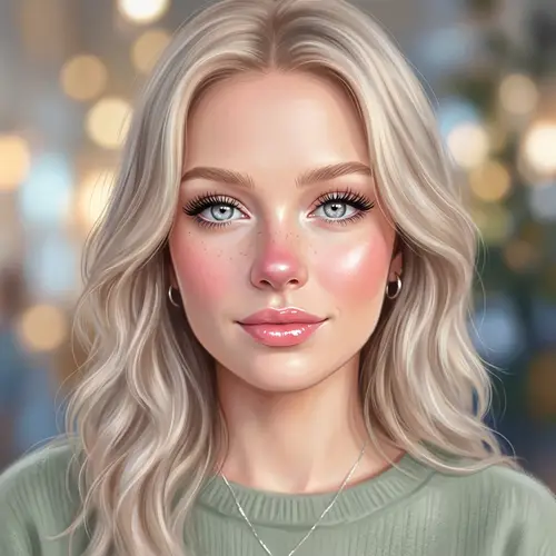 Icy Eyes Avatar with Blush and Shine | Harmonious Visual Appeal