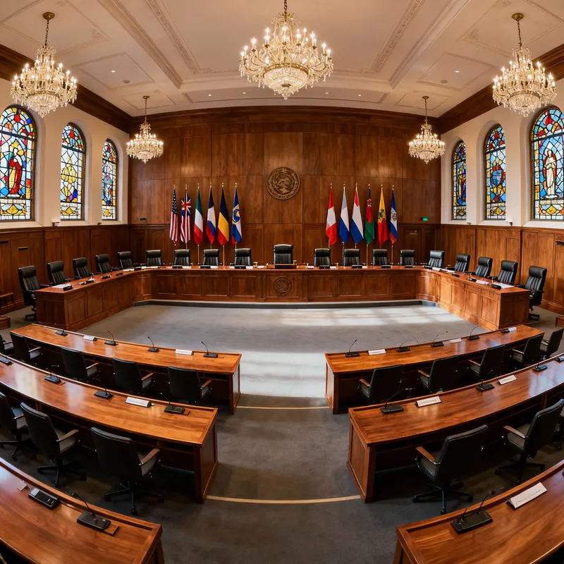 Grand International Courtroom Interior | 360-Degree View