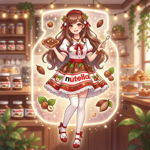 Anime Nutella-Inspired Woman Illustration