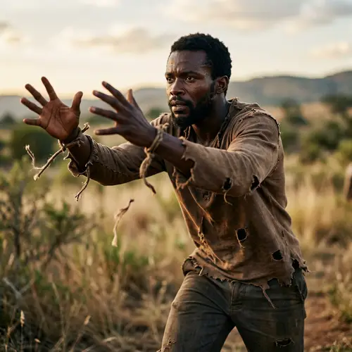 African Man Breaking Free - Symbol of Liberation and Determination