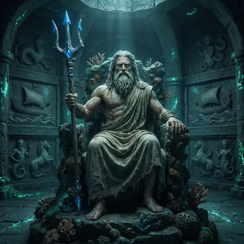 Majestic Poseidon: Guardian of the Throne Room