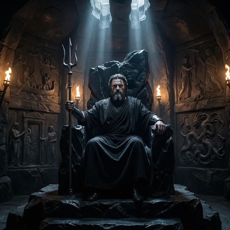 Regal Hades: A Hyper-Realistic Mythological Depiction