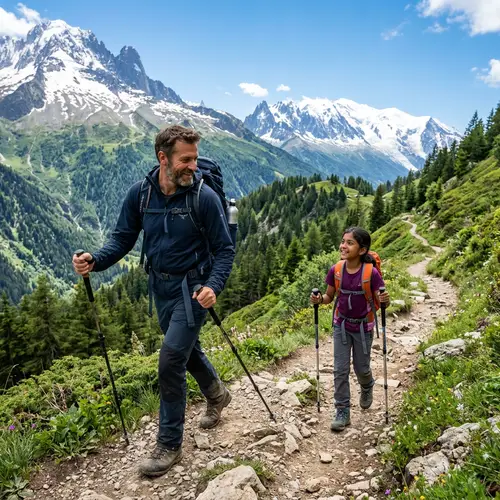 Exploring Mountains: Outdoor Adventure with a Man and a Girl