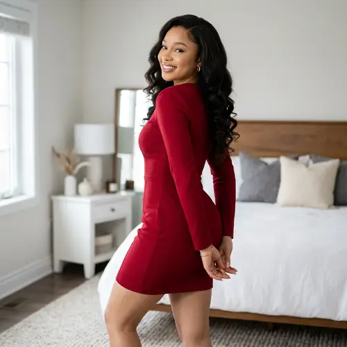 Classy Nigerian Beauty in Stunning Red Dress