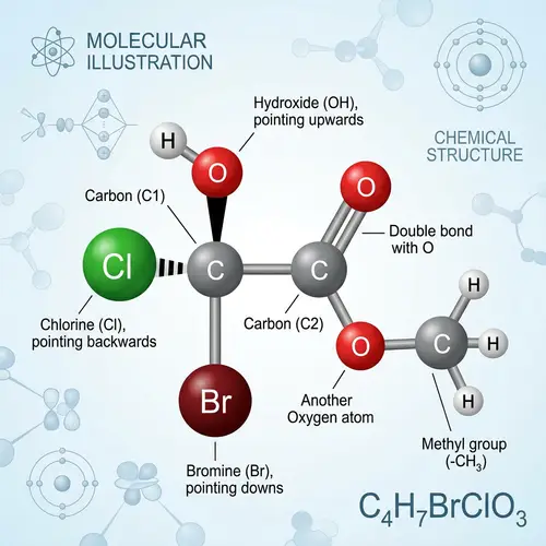 Molecule Structure: Carbon Hydroxide Chlorine Bromine Oxygen Methyl
